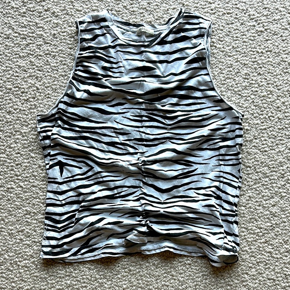 LA brand Ragdoll zebra muscle tee